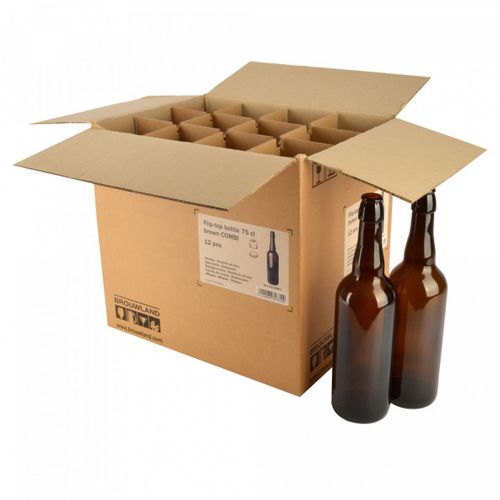 Eske med 12 750ml flasker